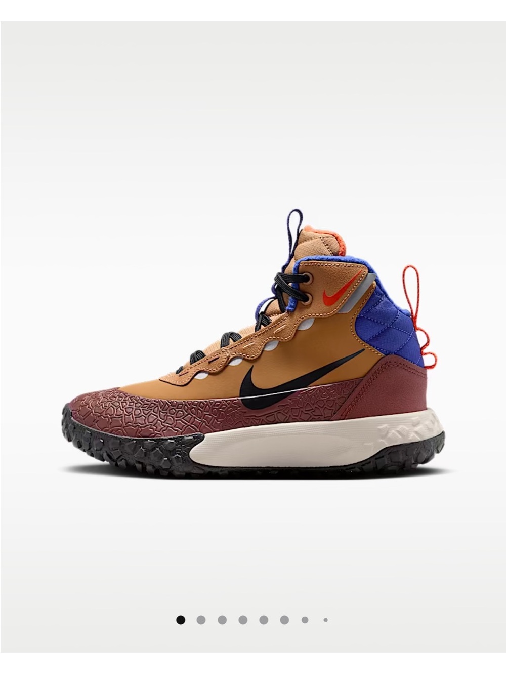 Nike Kids High-Top Sneaker in Brown, Blue and Black